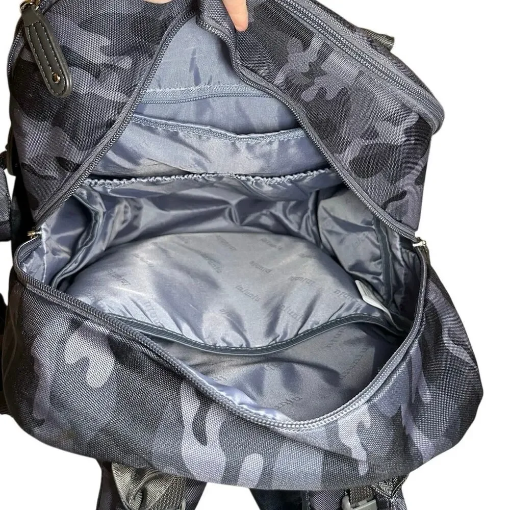 Iniuniu 4 in 1 Camo Diaper Bag Backpack Changing Pad NWOT New | Black Gray